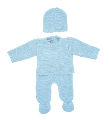 PELELE PUNTO + GORRO CELESTE
