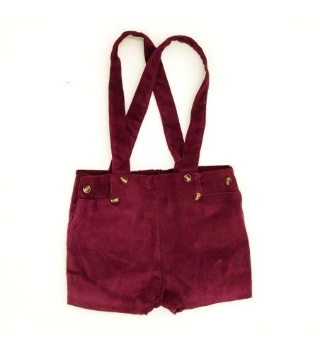SHORT BEBE TIRANTES BURDEOS