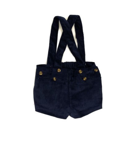 SHORT BEBE TIRANTES MARINO