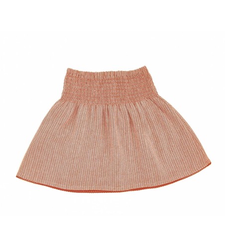 FALDA ELASTICOS ESPIGA TEJA/BLANCO 