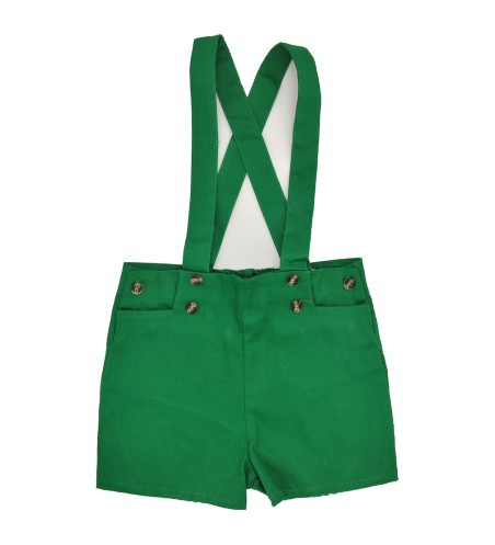 BERMUDA BEBÉ CON TIRANTES SARGA VERDE