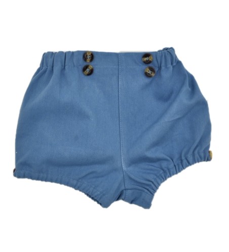 SHORT BEBÉ BOTONES SARGA AZULON