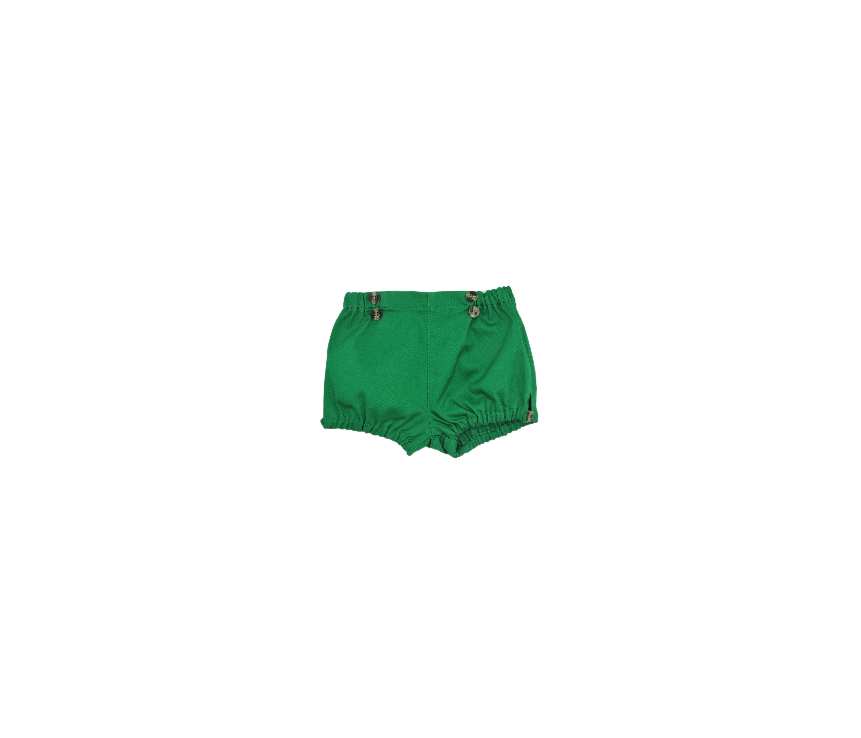 SHORT BEBÉ BOTONES SARGA VERDE
