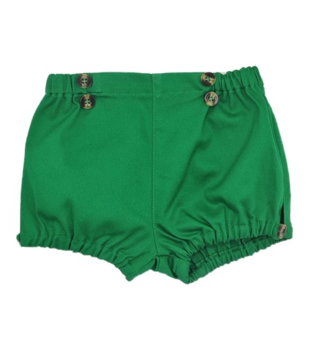 SHORT BEBÉ BOTONES SARGA VERDE