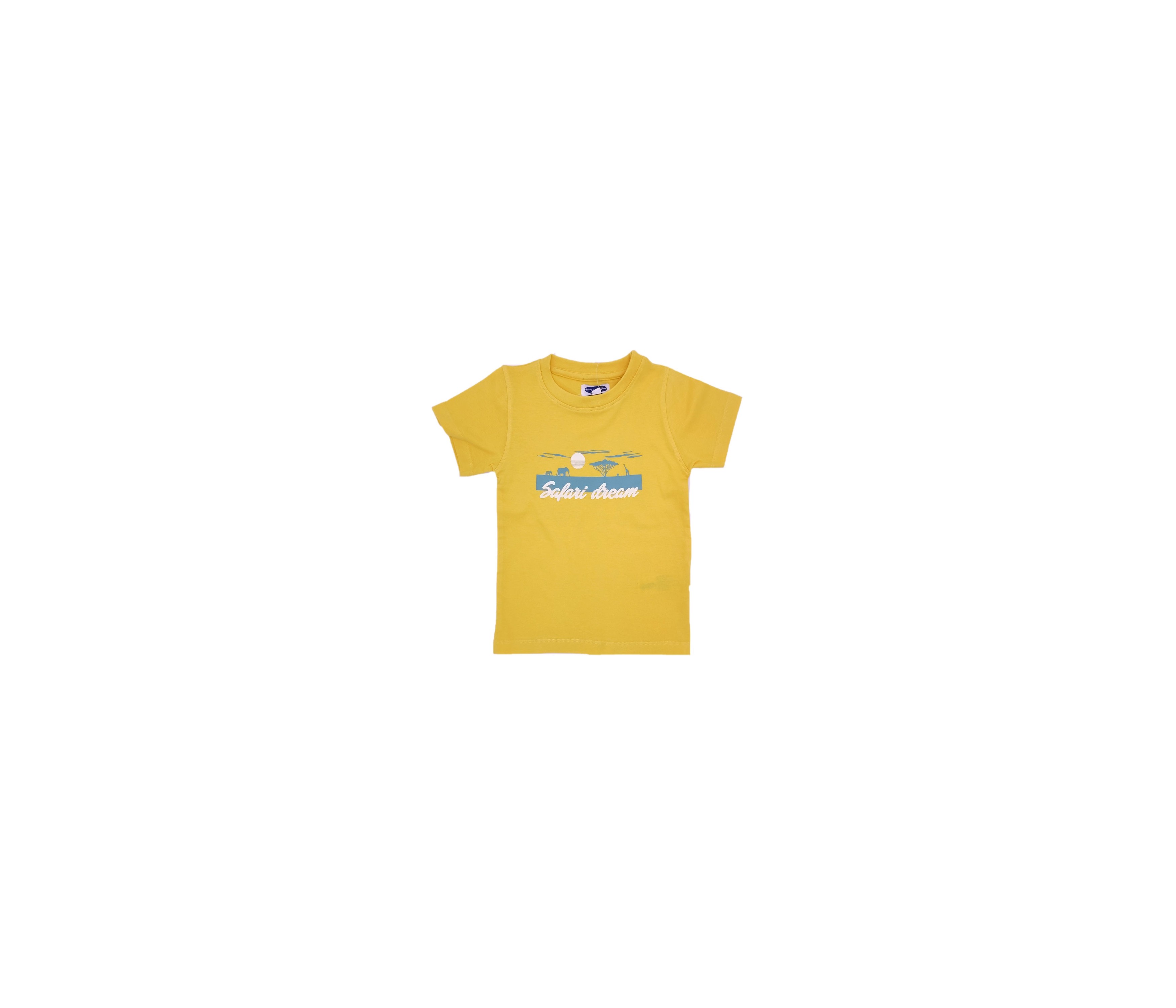CAMISETA NIÑO BASICA PRINT  AMARILLO SAFARI