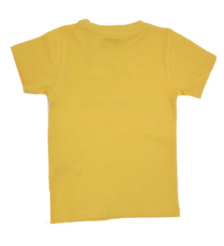 CAMISETA NIÑO BASICA PRINT  AMARILLO SAFARI