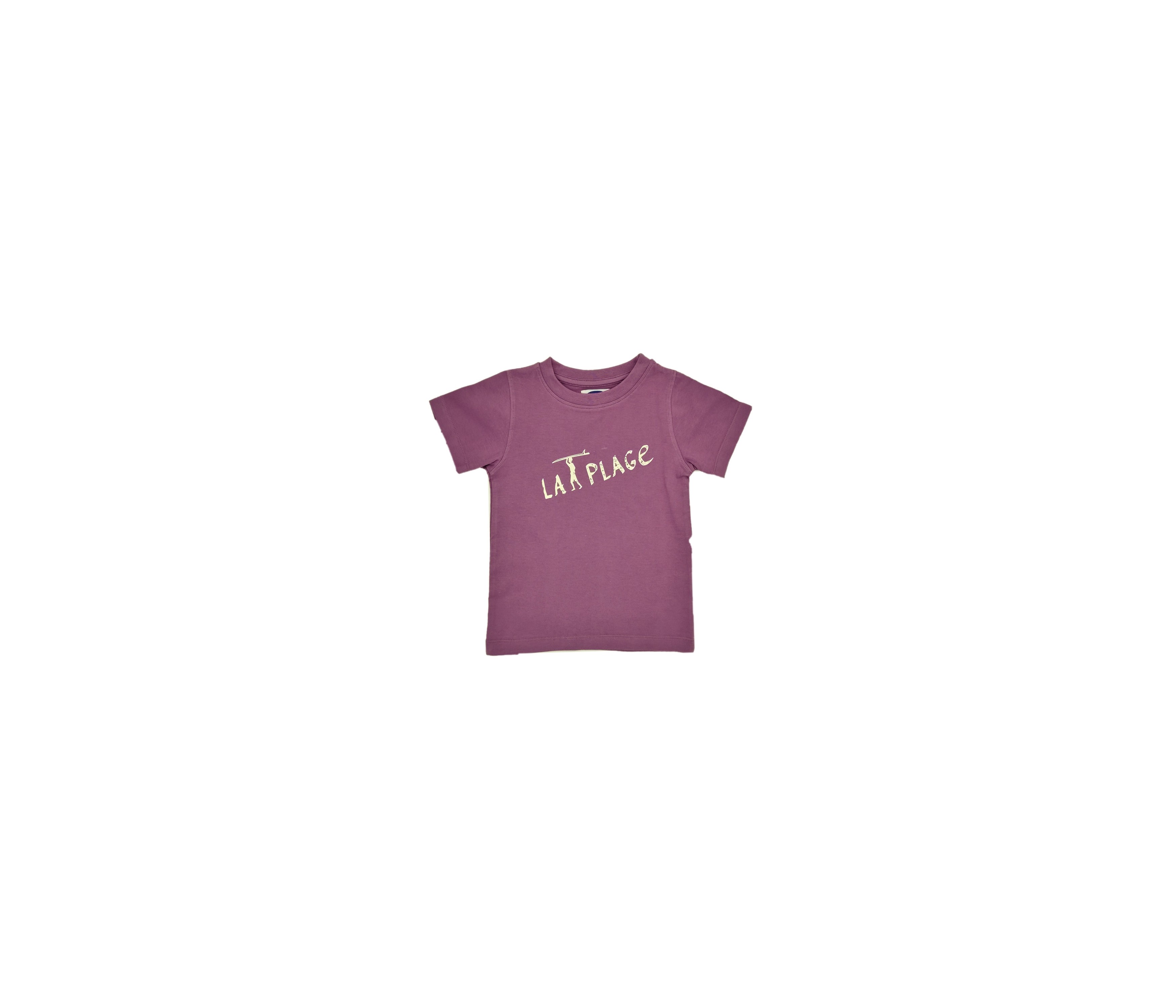 CAMISETA NIÑO BASICA PRINT  MALVA "LA PLAGE"