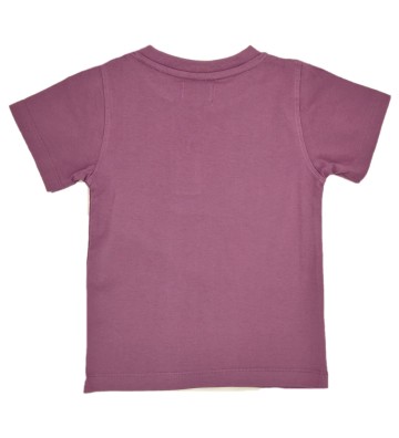CAMISETA NIÑO BASICA PRINT  MALVA "LA PLAGE"