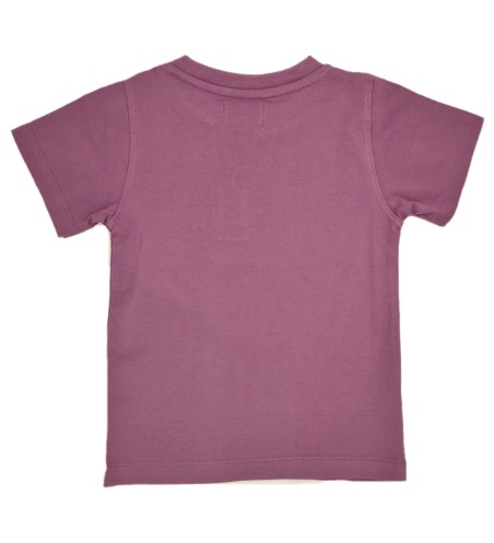 CAMISETA NIÑO BASICA PRINT  MALVA "LA PLAGE"