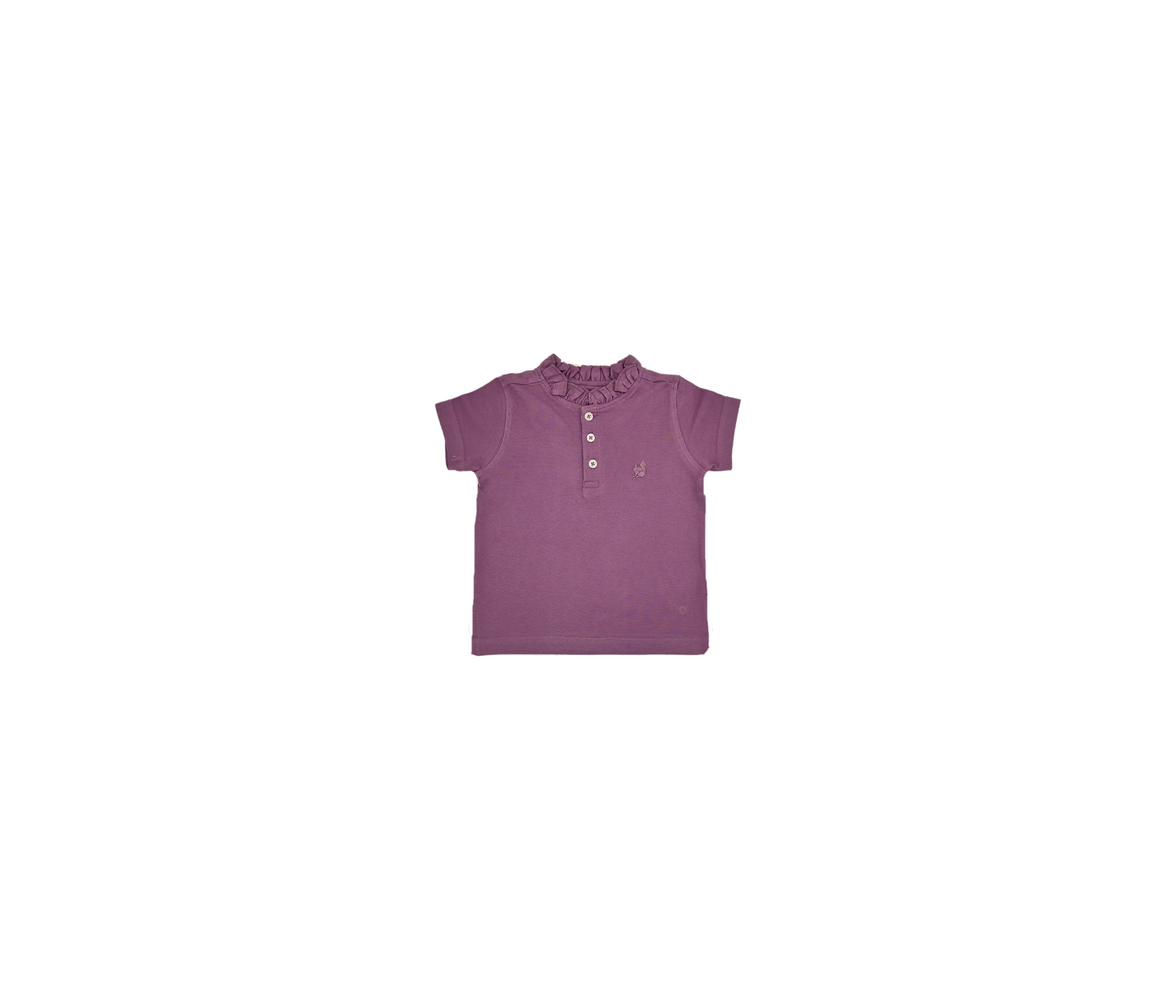 POLO NIÑA MANGA CORTA MALVA