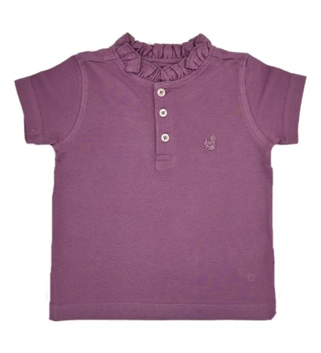 POLO NIÑA MANGA CORTA MALVA