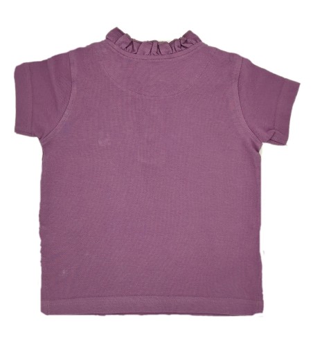 POLO NIÑA MANGA CORTA MALVA