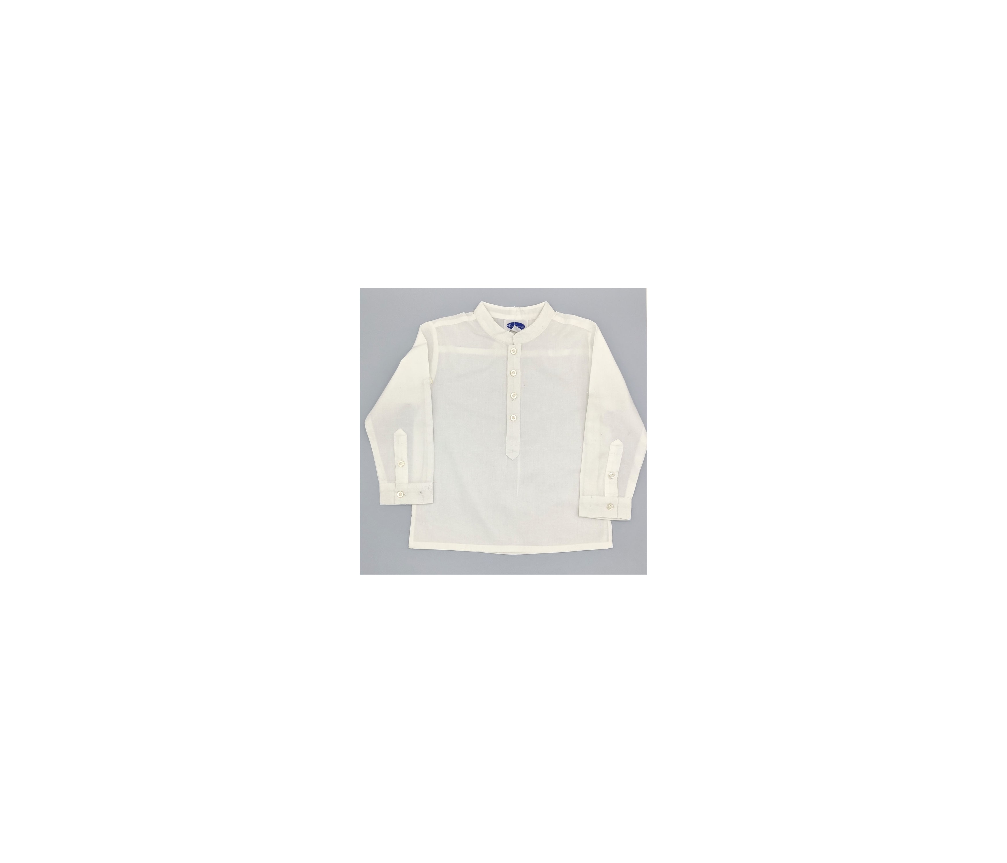 CAMISA NIÑO CUELLO MAO POPELIN BLANCO