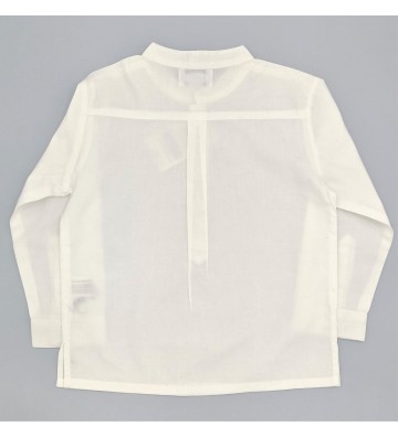CAMISA NIÑO CUELLO MAO POPELIN BLANCO