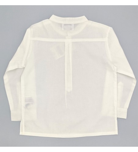 CAMISA NIÑO CUELLO MAO POPELIN BLANCO