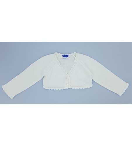 CHAQUETA NIÑA CORTA CLÁSICA BLANCO