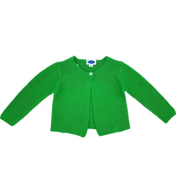 CHAQUETA NIÑA LARGA BOTÓN VERDE