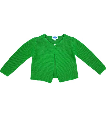 CHAQUETA NIÑA LARGA BOTÓN VERDE
