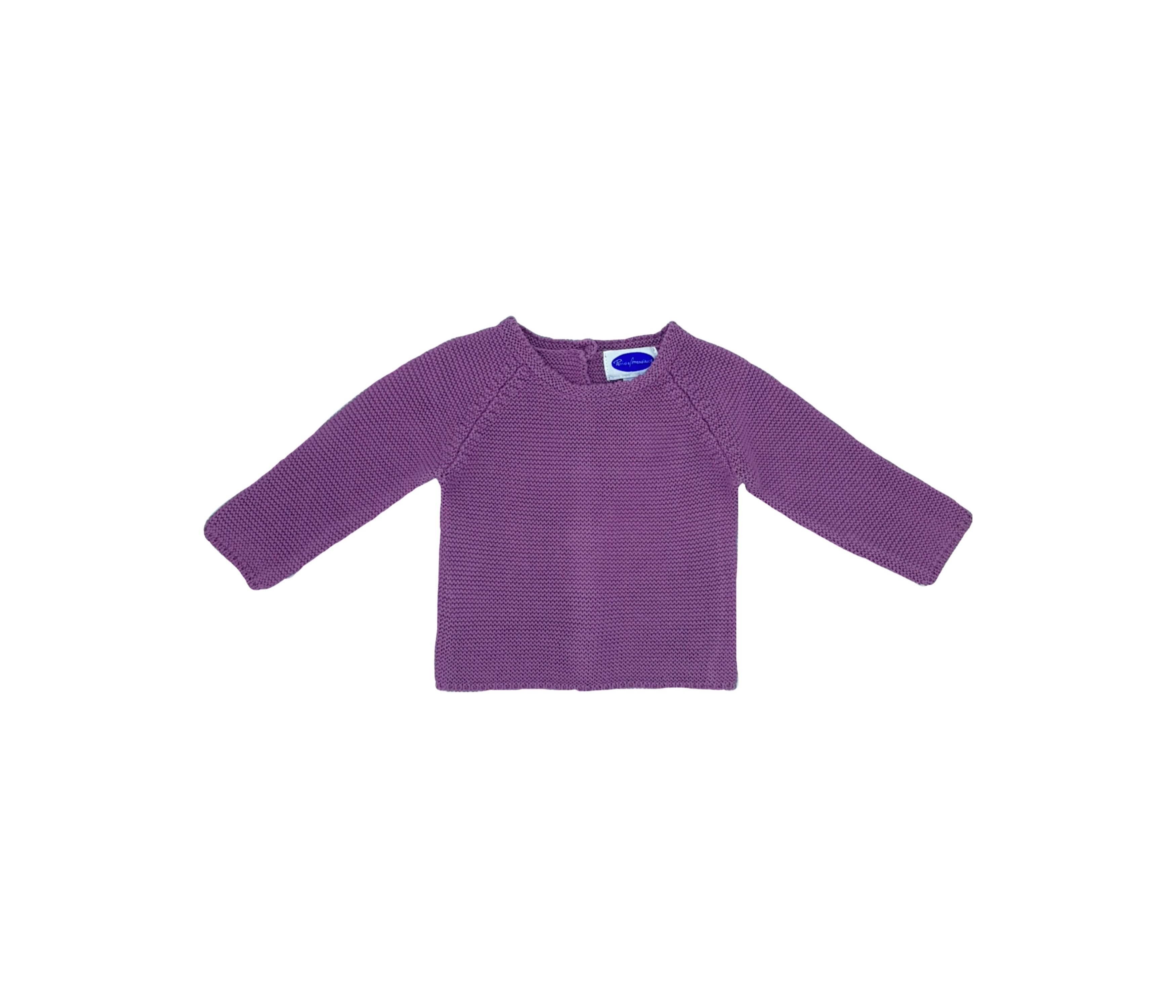 JERSEY BEBE BOTONES PUNTO BOBO MALVA