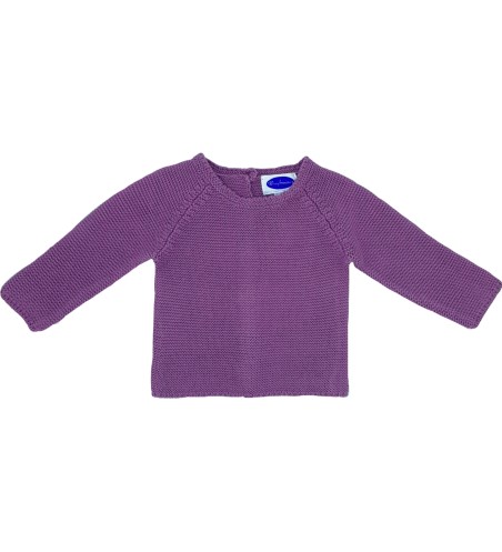 JERSEY BEBE BOTONES PUNTO BOBO MALVA
