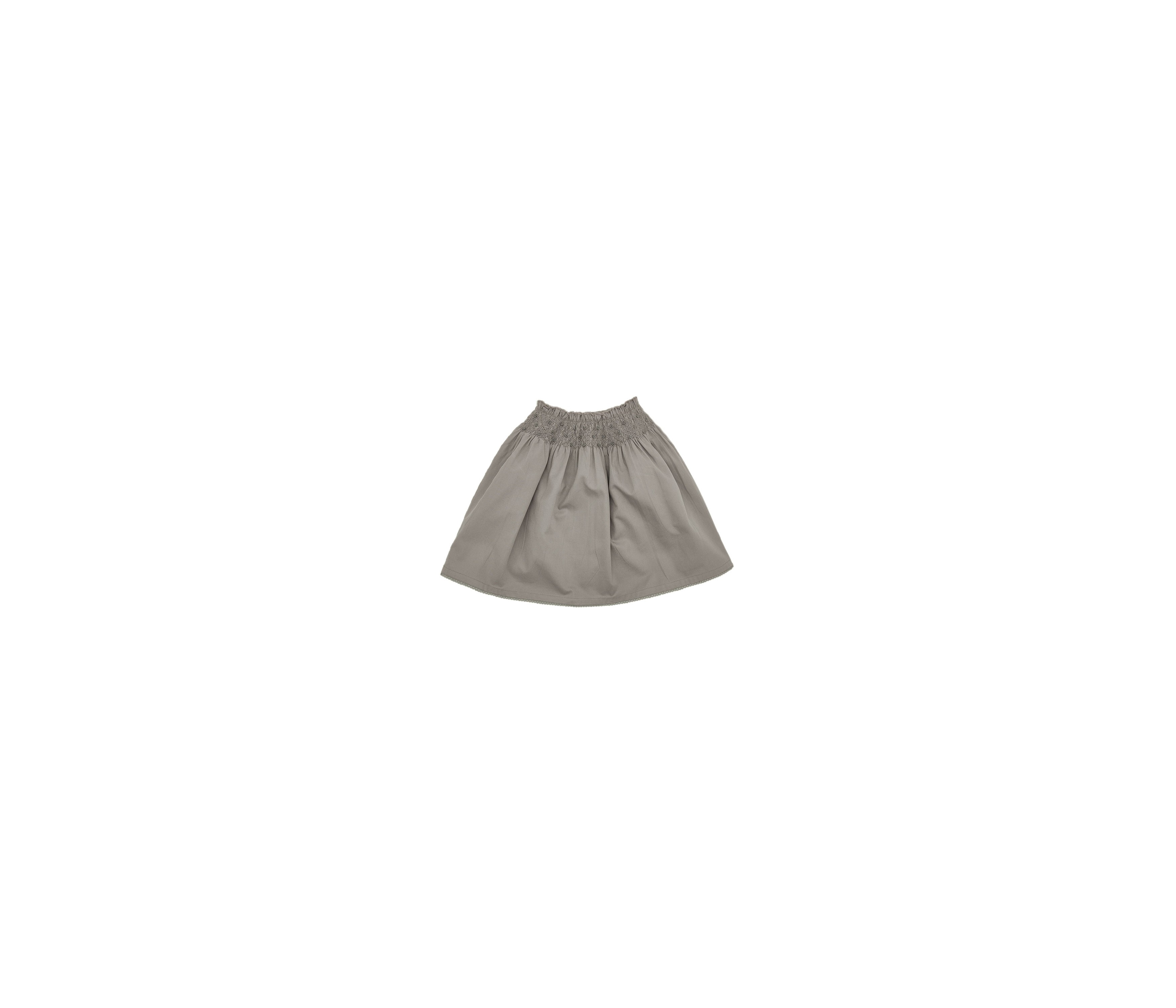 FALDA CINTURA BORDADA LISO GRIS