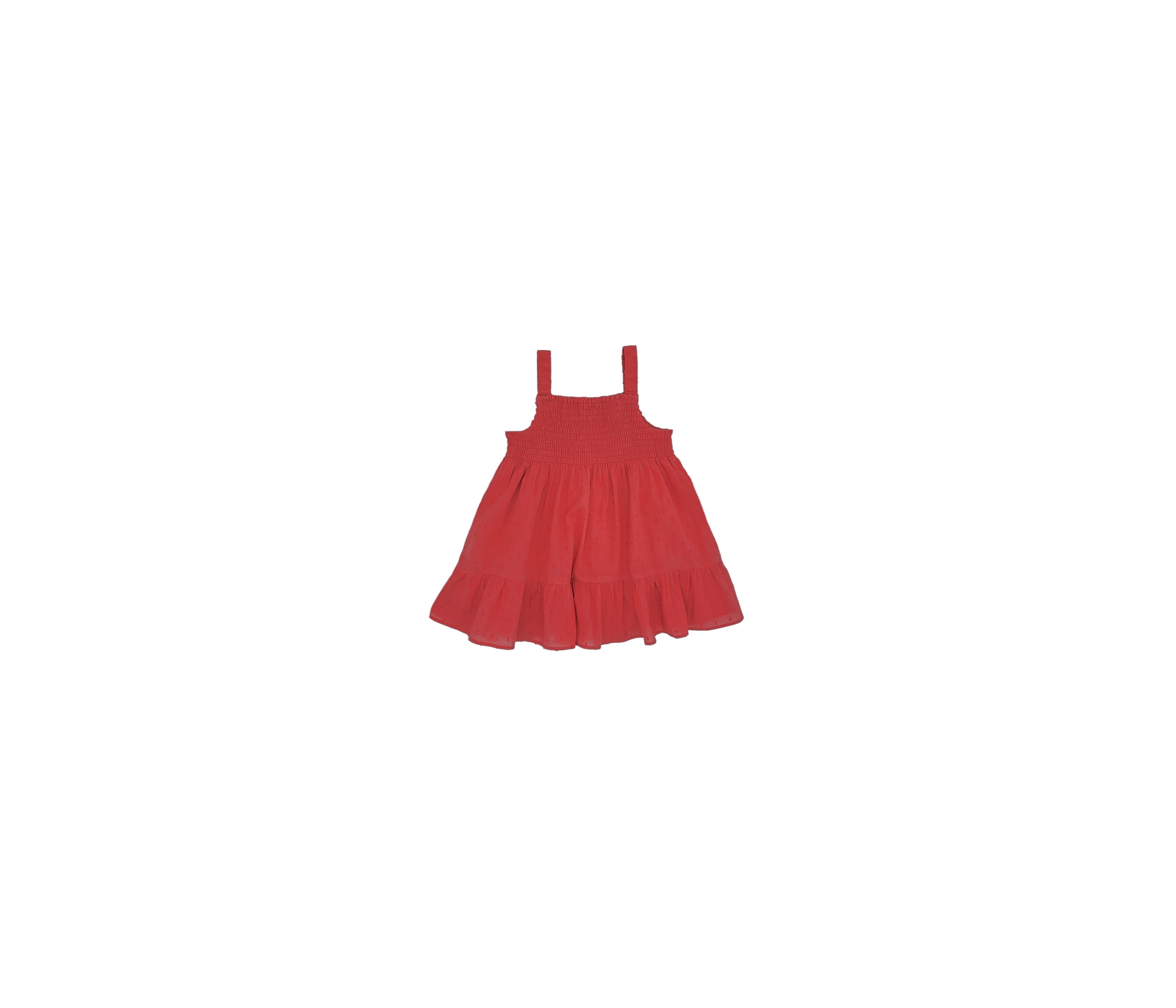 VESTIDO NIÑA TIRANTES LAZO PLUMETI CORAL