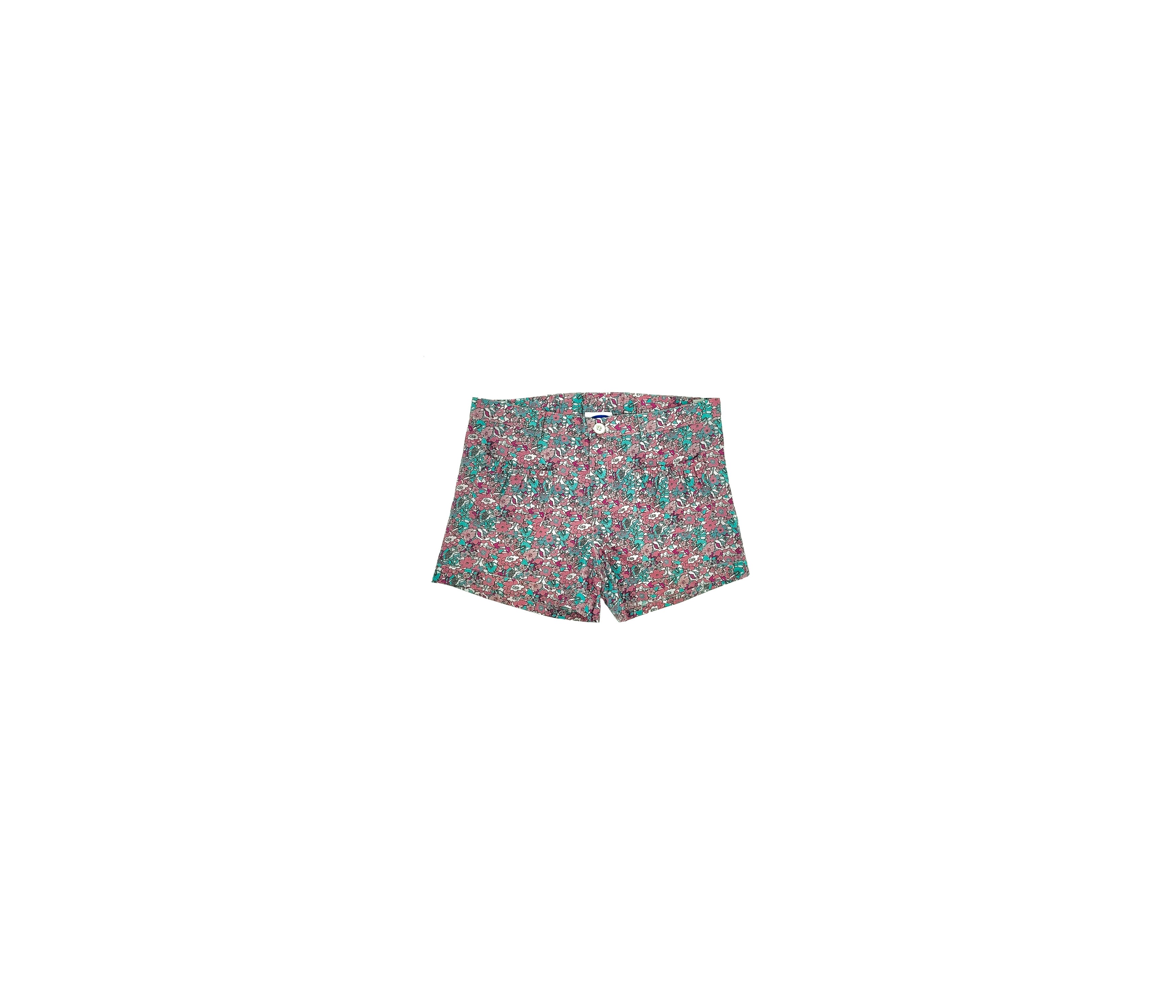 SHORT NIÑA BOLSILLOS FLORES ROSA Y NOA