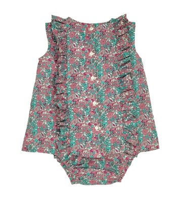 SET BEBÉ BORDADO FLORES ROSA Y NOA