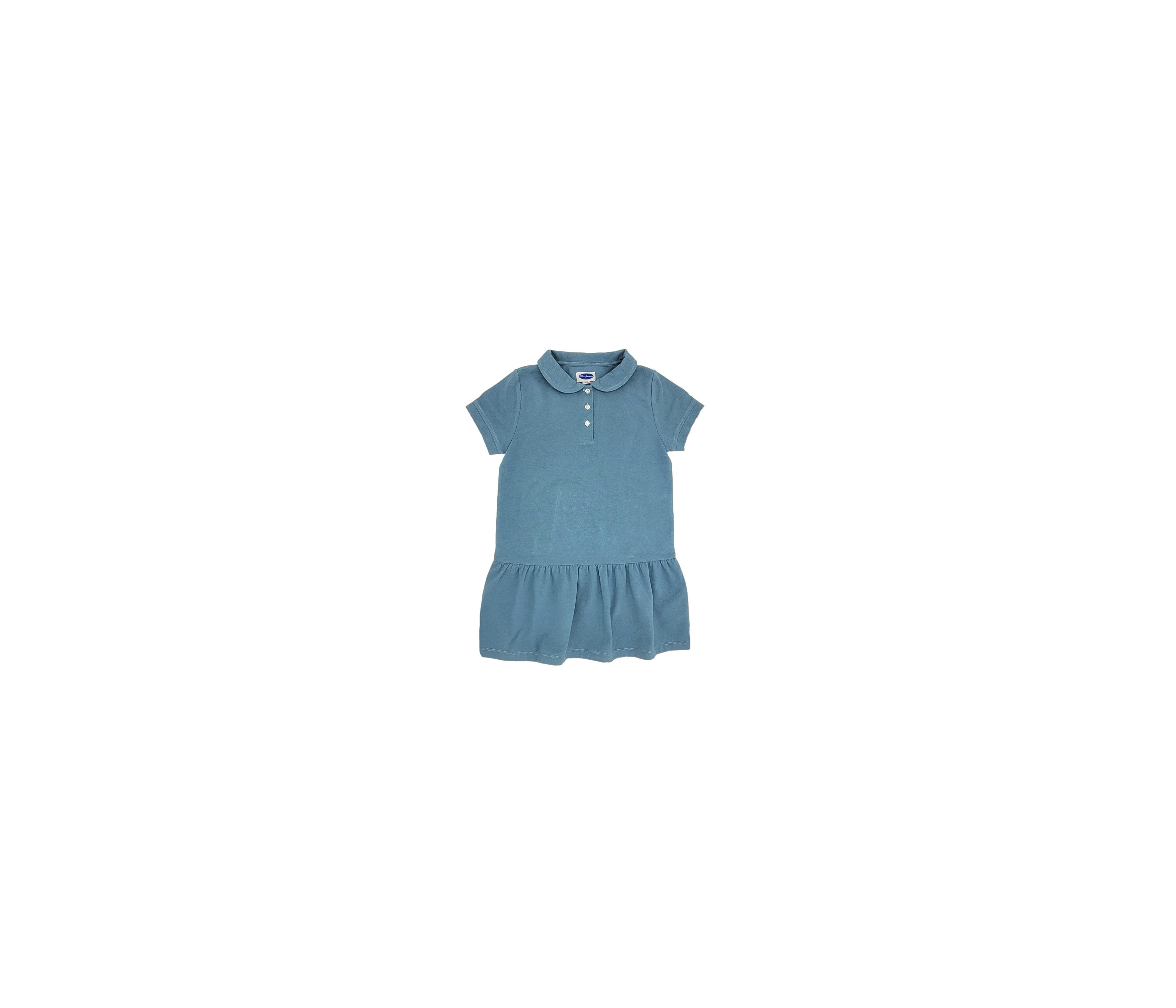 VESTIDO NIÑA BOTONES AZUL
