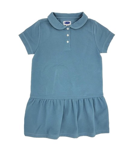 VESTIDO NIÑA BOTONES AZUL