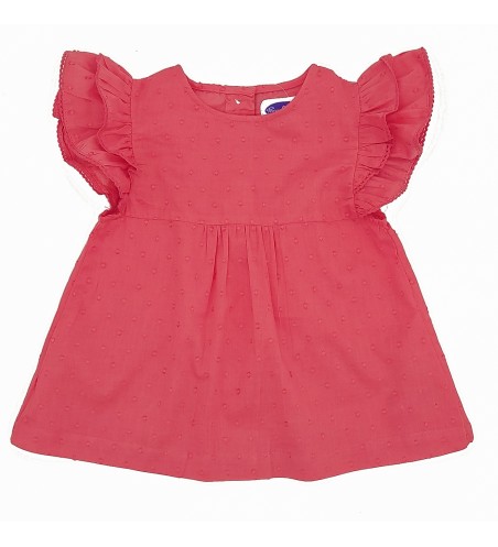 BLUSA NIÑA VOLANTES PLUMETI CORAL