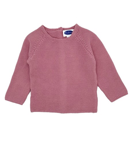 JERSEY BEBE BOTONES PUNTO BOBO ROSA