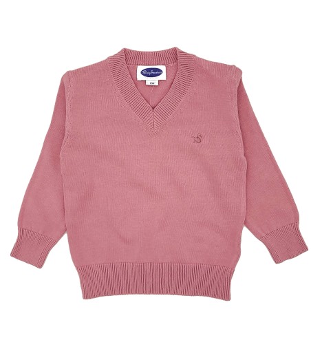 JERSEY NIÑO CUELLO PICO ROSA