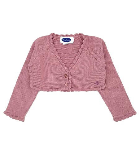 CHAQUETA NIÑA CORTA CLÁSICA ROSA