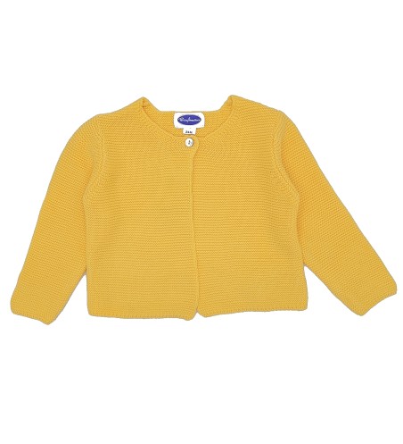 CHAQUETA NIÑA LARGA BOTÓN AMARILLO