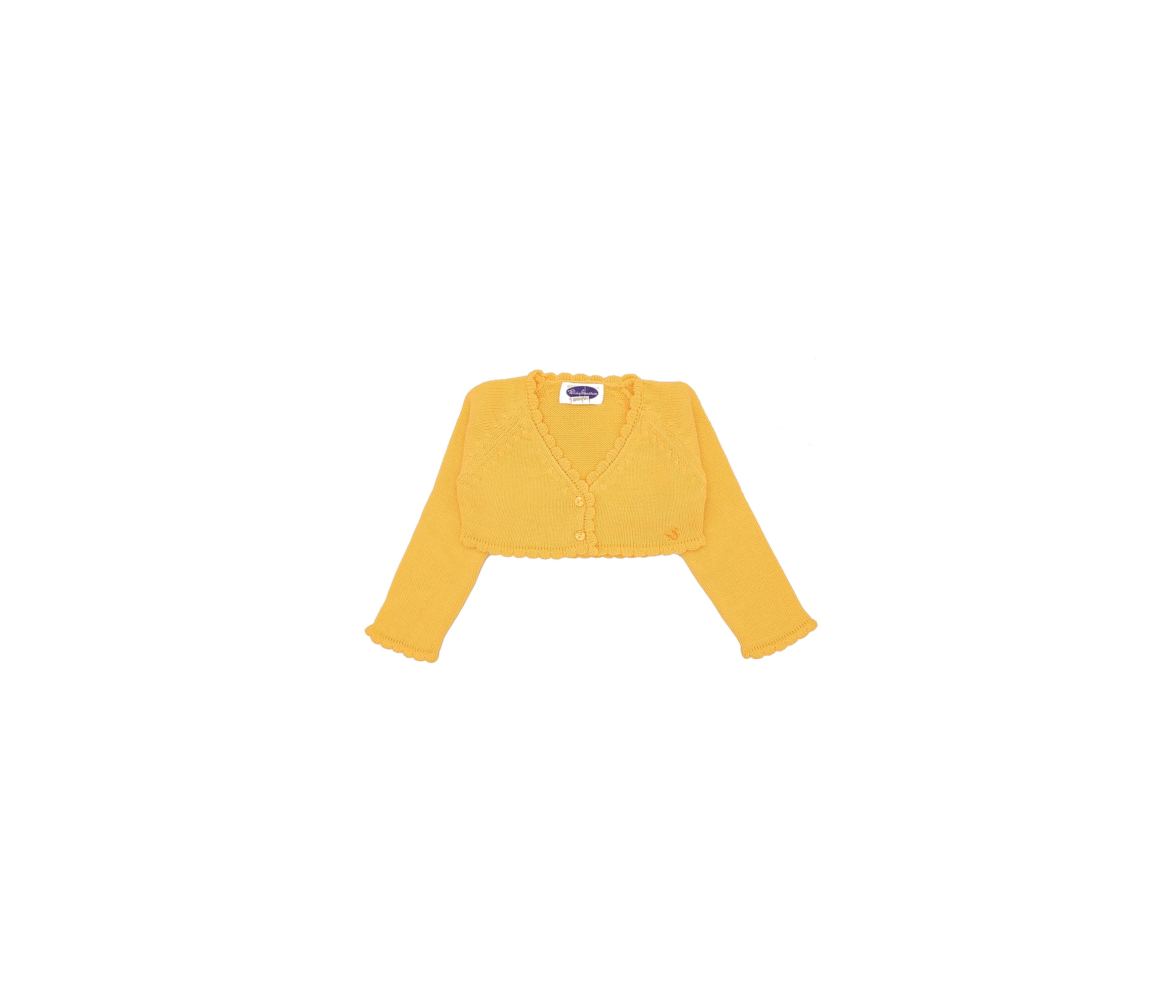 CHAQUETA NIÑA CORTA CLÁSICA AMARILLO