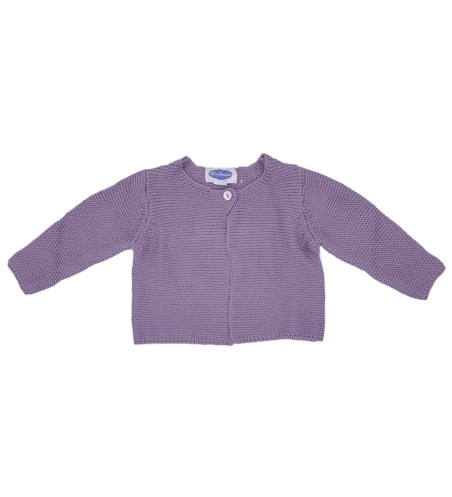 CHAQUETA NIÑA LARGA BOTÓN MALVA