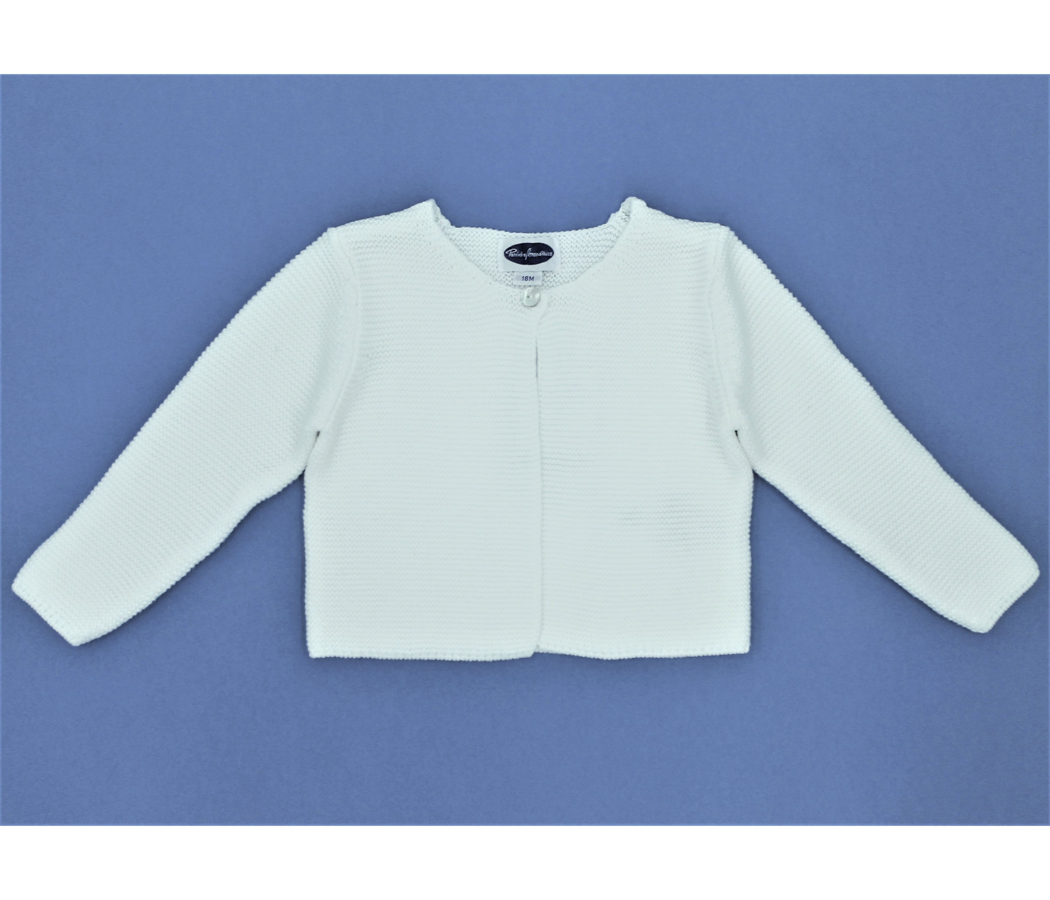 CHAQUETA NIÑA LARGA BOTÓN BLANCO