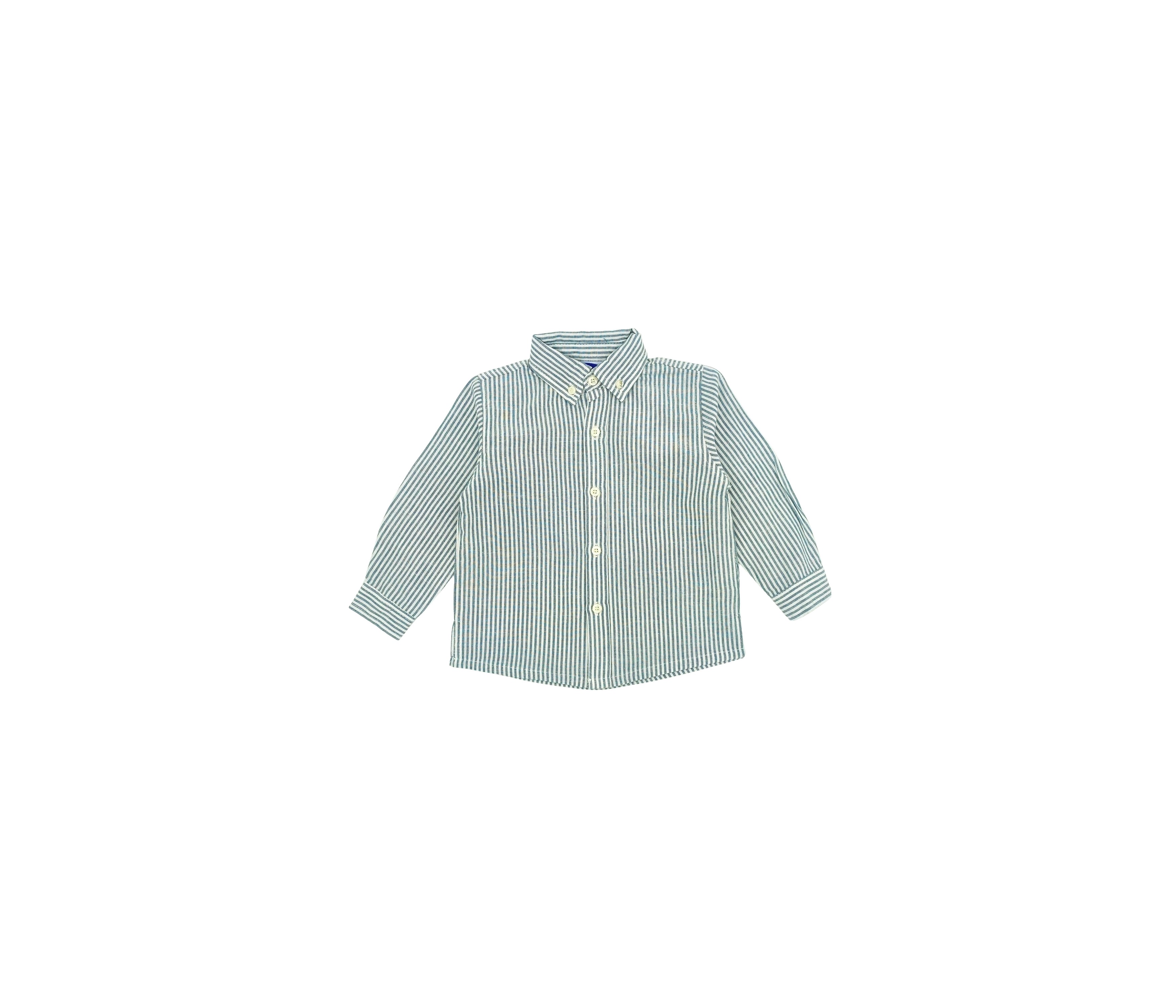 CAMISA NIÑO CUELLO MAO RAYAS OXFORD GRIS