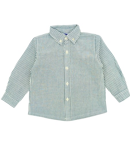 CAMISA NIÑO CUELLO MAO RAYAS OXFORD GRIS